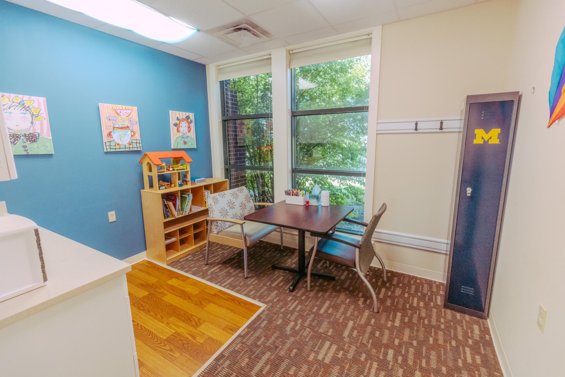room at the CAC for therapy sessions