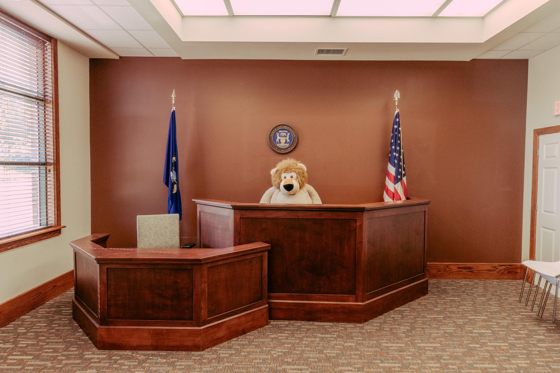 CAC's mock courtroom